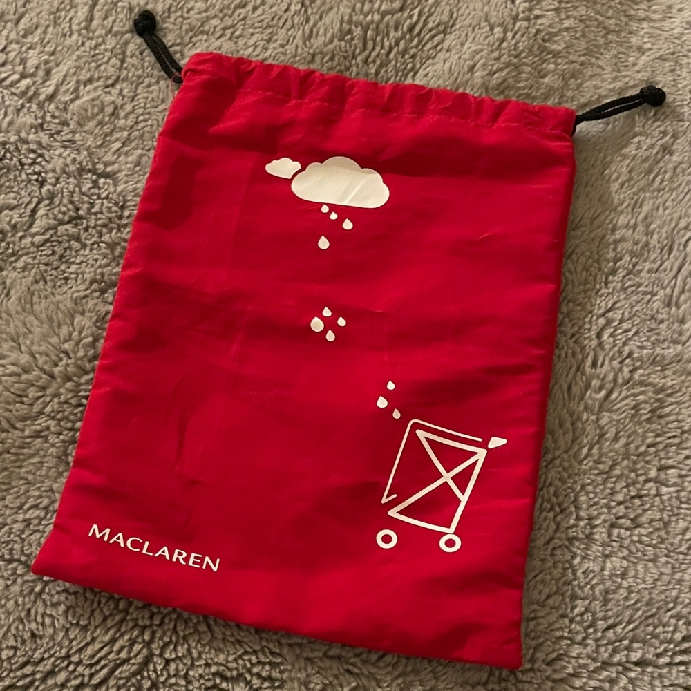 Maclaren Stroller Rain Cover Red Drawstring Bag